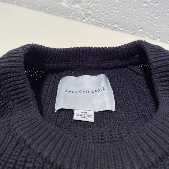 American Eagle Men's Ribbed Cotton Crewneck Sweater - Picture 6 of 7